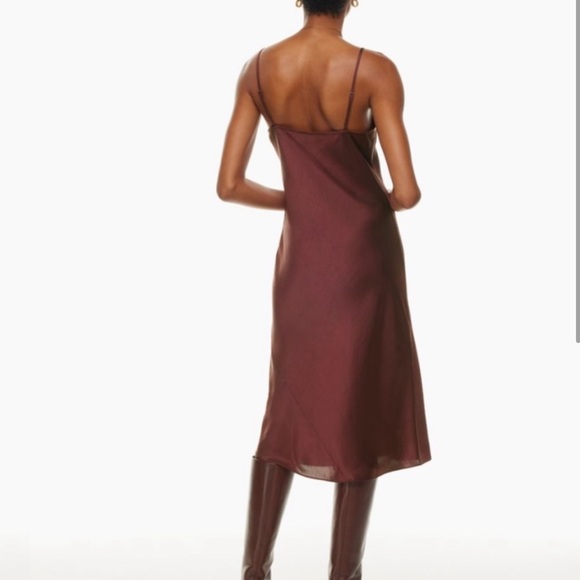 Wilfred Only Slip Satin Midi Dress - Garnet Red - Size Small - Picture 2 of 6